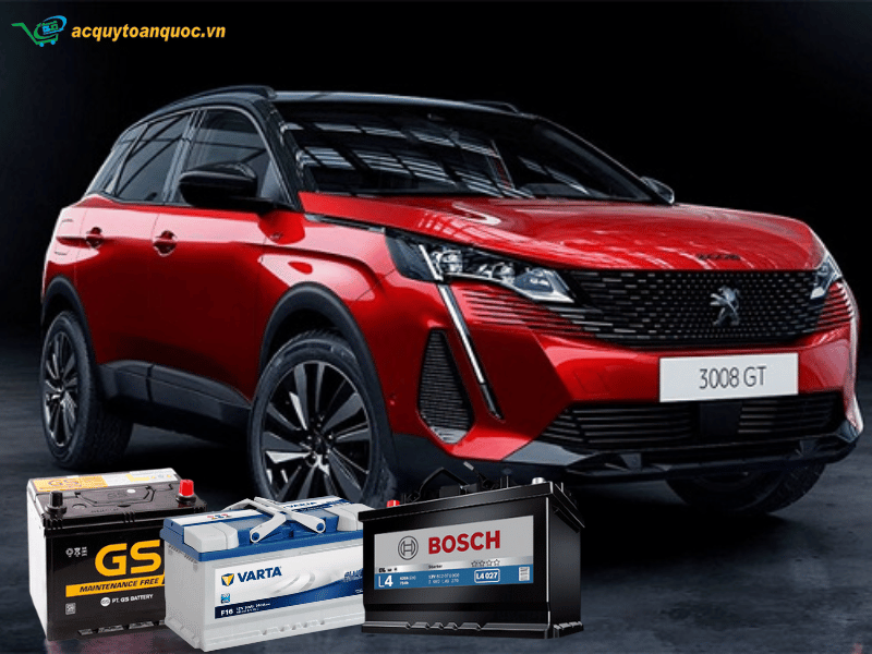 Thay bình ắc quy xe Peugeot 3008, 5008, 2008 giá tốt