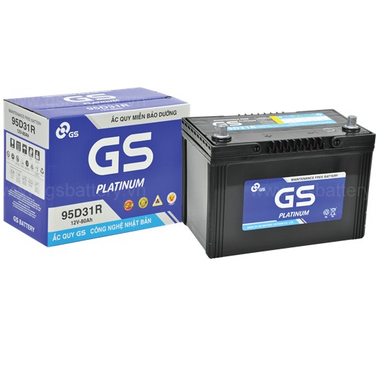 Ắc quy GS MF 95D31R (12V, 80Ah)